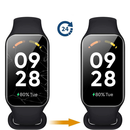 Folia hydrożelowa na ekran Bizon Glass Watch Hydrogel Duo do Redmi Smart Band 2 / Xiaomi Mi Band 8 Active, 2 sztuki