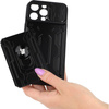 Etui Bizon Case Camshield Card Slot Ring do iPhone 14 Pro Max, czarne
