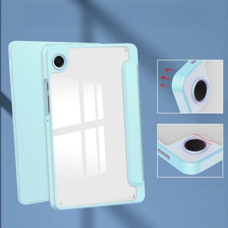 Etui z klapką Bizon Case Tab Clear Matt do Galaxy Tab A11 / A9, błękitne