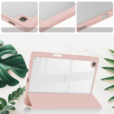 Etui Bizon Case Tab Clear Matt do Samsung Galaxy Tab S6 Lite 2024/2022/2020, różowozłote