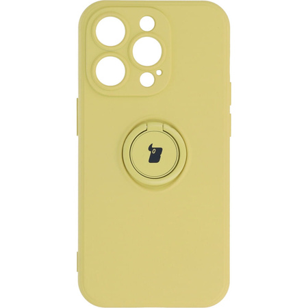 Etui Bizon Case Silicone Ring Sq do iPhone 14 Pro, żółte