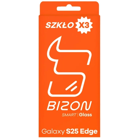 Szkło ochronne 2.5D Bizon Smart Glass do Galaxy S25 Edge, 3 sztuki