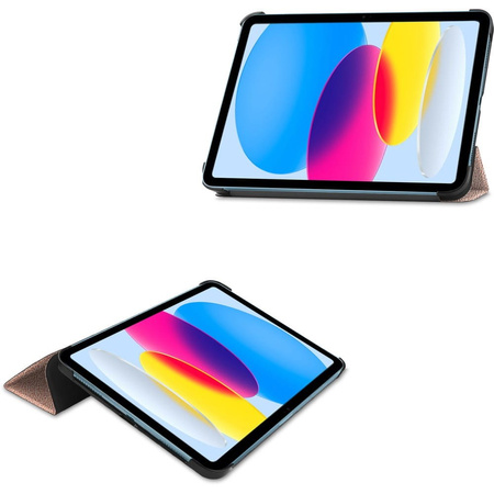 Etui Bizon Case Tab Croc do Apple iPad 10 10.9 2022, różowozłote