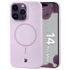 Silikonowe etui z pierścieniem magnetycznym Bizon Soft Case Magnetic do iPhone 14 Pro Max, jasnofioletowe