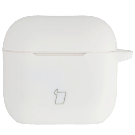 Silikonowe etui z karabińczykiem Bizon Case Headphone Silicone do AirPods 4, białe