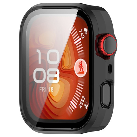 Etui ze szkłem do zegarka Bizon Case+Glass Watch do Huawei Watch Fit 4 Pro, czarne
