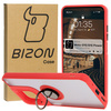 Etui z uchwytem na palec Bizon Case Hybrid Ring do Motorola Moto G15 / G15 Power, przydymione z czerwoną ramką