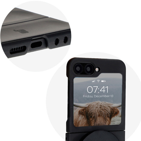 Pancerne etui Bizon Case Tur do Galaxy Z Flip7 FE / Z Flip6, czarne