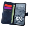 Etui z klapką Bizon Case Pocket do Galaxy S25 FE, granatowe