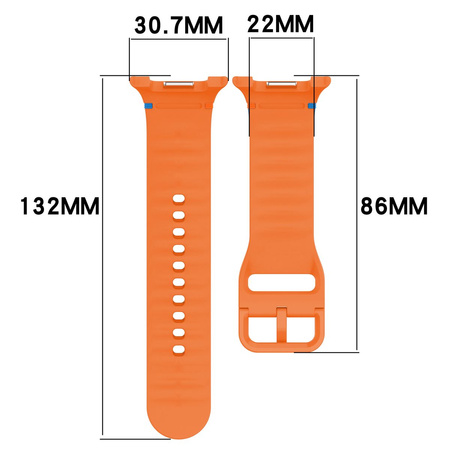 Silikonowy pasek Bizon Strap Watch Silicone G do Galaxy Watch 8 / 8 Classic, pomarańczowy