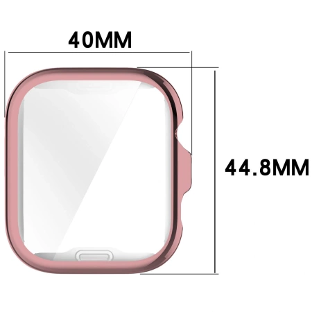 Etui z osłoną ekranu Bizon Case Watch Felipe do Huawei Watch Fit 4, różowe