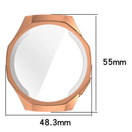 Etui Bizon Case Watch Felipe do Huawei Watch GT 5 Pro 46 mm, różowozłote