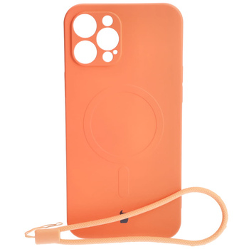Etui Bizon Case Silicone MagSafe do Apple iPhone 12 Pro Max, marchewkowe