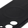 Silikonowe etui z pierścieniem magnetycznym Bizon Case Silicone Magnetic Sq do Galaxy S24 FE, czarne