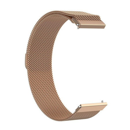 Pasek ze stali nierdzewnej do smartwatcha, Bizon Strap Watch Chain, Quick Release 22 mm, różowozłoty