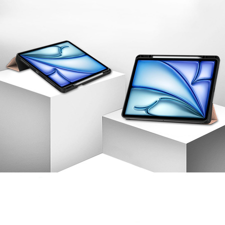 Etui Bizon Case Tab Lizard do iPad Air 13" 2025 / 2024, różowozłote