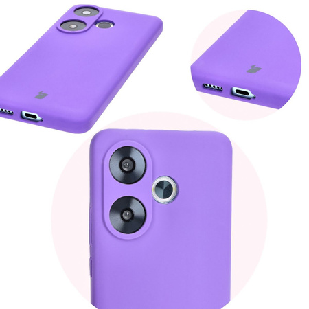 Silikonowe etui Bizon Soft Case do Xiaomi Poco F6, fioletowe