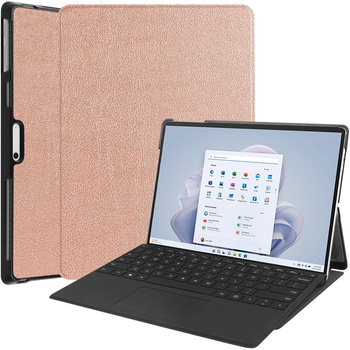 Etui Bizon Case Tab Croc do Microsoft Surface Pro 11 / 10 / 9, różowozłote