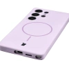 Silikonowe etui z pierścieniem magnetycznym Bizon Soft Case Magnetic do Galaxy S25 Ultra, jasnofioletowe