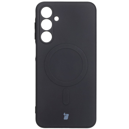 Silikonowe etui z pierścieniem magnetycznym Bizon Case Silicone Magnetic Sq do Galaxy A16 4G / 5G, czarne
