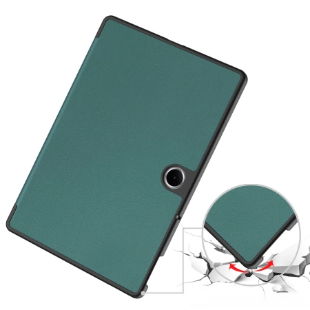 Etui z klapką Bizon Case Tab Croc do OnePlus Pad Lite / Oppo Pad SE, ciemnozielone