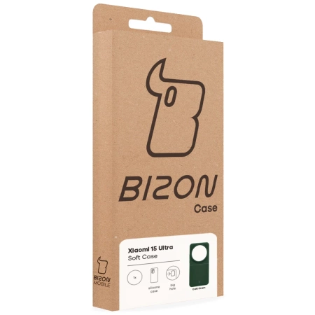 Silikonowe etui Bizon Soft Case do Xiaomi 15 Ultra, ciemnozielone