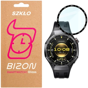 Szkło hybrydowe Bizon Glass Watch Edge Hybrid dla Huawei Watch GT6 Pro 46 mm, czarne