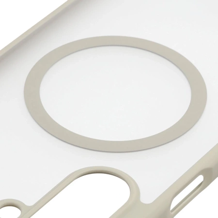 Etui z pierścieniem magnetycznym Bizon Case MatteO do Galaxy A17 5G, przydymione-beżowe