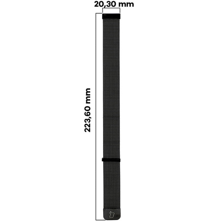 Pasek ze stali nierdzewnej do smartwatcha, Bizon Strap Watch Chain, Quick Release 22 mm, czarny