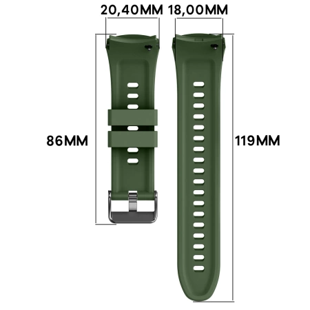 Silikonowy pasek Bizon Strap Watch Silicone T do Huawei Watch 5 42 mm, ciemnozielony