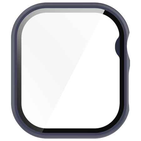 Etui ze szkłem do zegarka Bizon Case+Glass Watch do Apple Watch 11 / 10 (46mm), ciemnoniebieskie