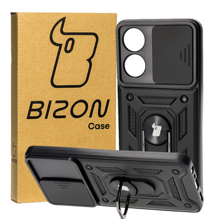 Etui Bizon Case CamShield Ring do Oppo A78 4G, czarne