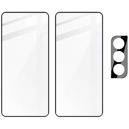 2x Szkło + szybka na aparat Bizon Edge Pack do Galaxy S21 FE