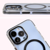 Etui z pierścieniem magnetycznym Bizon Case Marco do iPhone 13 Pro, przezroczyste z czarną ramką