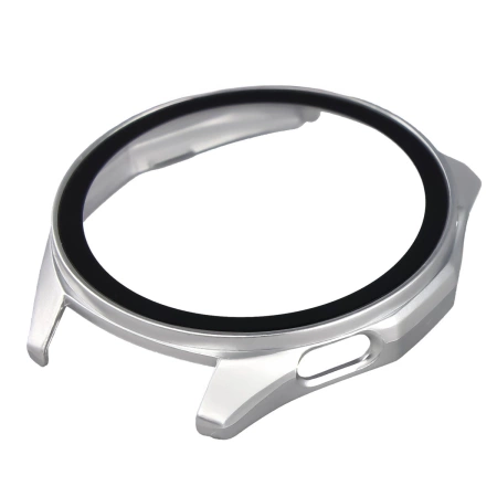 Etui ze szkłem do zegarka Bizon Case+Glass Watch do Huawei Watch GT6 46 mm, matowe srebrne