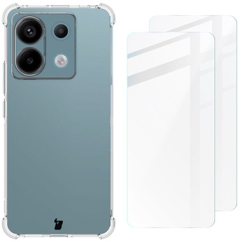 Etui + 2x szkło Bizon Case Clear Pack do Xiaomi Poco X6 / Redmi Note 13 Pro 5G, przezroczyste
