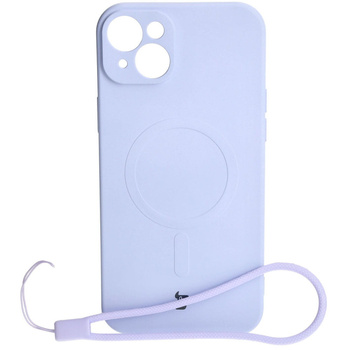 Etui silikonowe z pierścieniem magnetycznym Bizon Case Silicone Magnetic do iPhone 15 Plus, jasnofioletowe