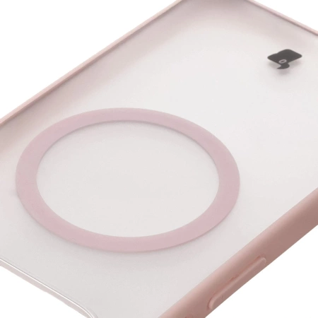 Etui z pierścieniem magnetycznym Bizon Case MatteO do Pixel 10 Pro XL, przydymione-różowe