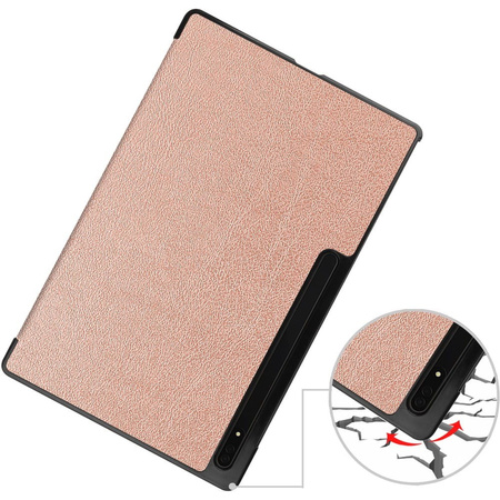 Etui Bizon Case Tab Croc do Galaxy Tab S8 Ultra, różowozłote
