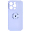 Etui Bizon Case Silicone Ring Sq do Apple iPhone 15 Pro, jasnofioletowe