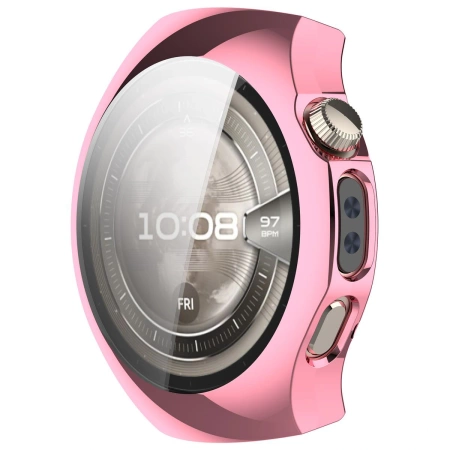 Etui z osłoną ekranu Bizon Case Watch Felipe do Huawei Watch 5 42mm, różowe