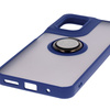 Etui z uchwytem na palec Bizon Case Hybrid Ring do Motorola Moto G05 / E15, przydymione z granatową ramką