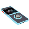 Etui z uchwytem na palec Bizon Case Hybrid Ring do Galaxy Z Flip7 FE / Z Flip6, przydymione z jasnoniebieską ramką