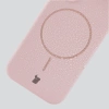 Silikonowe etui z pierścieniem magnetycznym Bizon Soft Case Magnetic do iPhone 14 Pro, jasnoróżowe