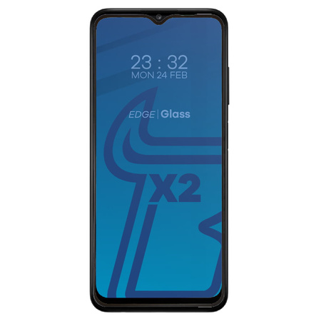 Szkło hartowane Bizon Glass Edge - 2 sztuki + ochrona na obiektyw, Galaxy A03s, czarne