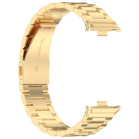 Pasek ze stali nierdzewnej Bizon Strap Watch Aura do  Xiaomi Redmi Watch 5/4 / Smart Band 9/8 Pro, złoty