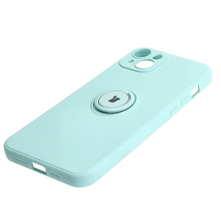 Etui Bizon Case Silicone Ring Sq do iPhone 15 Plus, turkusowe