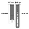 Pasek silikonowy do smartwatcha, Bizon Strap Watch Silicone Pro T, Quick Release 22 mm, szary