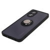 Etui z uchwytem na palec Bizon Case Hybrid Ring do Oppo A38 4G, przydymione z czarną ramką