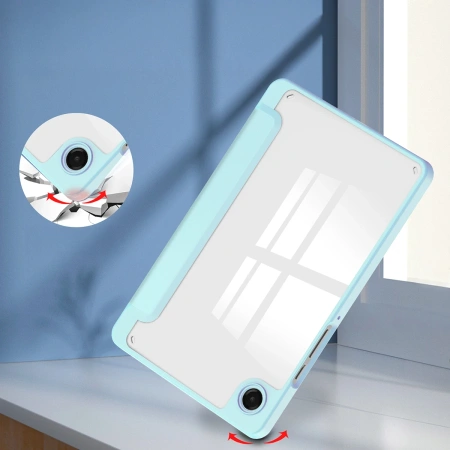 Etui z klapką Bizon Case Tab Clear Matt do Galaxy Tab A11 / A9, błękitne